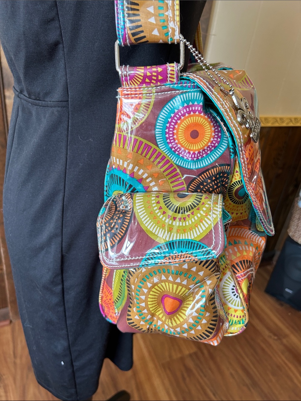 Kalemcom New Orleans Colorful Circle Print Diaper Bag with pouch - Multicolor - Picture 3 of 14